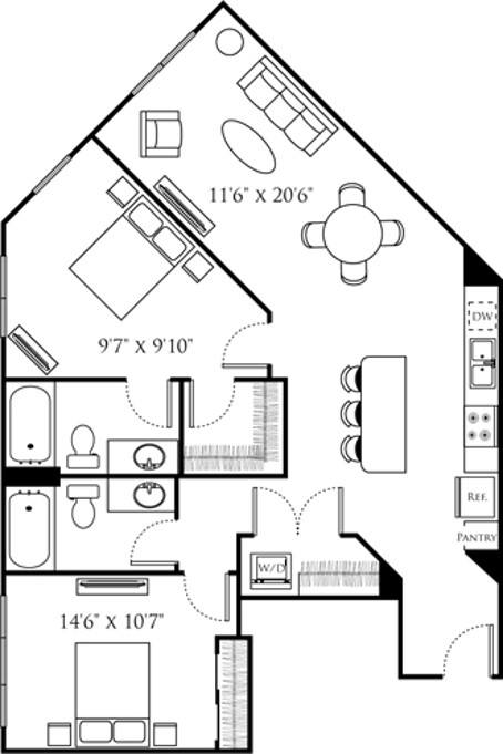 Floor plan layout diagram for B12